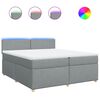vidaXL Giroletto a Molle con Materasso Grigio Chiaro 200x200cm Tessuto