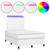 vidaXL Giroletto Molle con Materasso e LED Bianco 120x190cm Similpelle