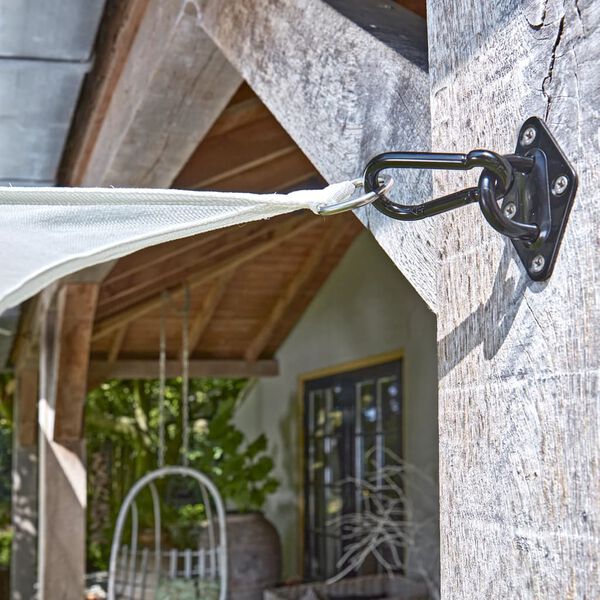 Livin'outdoor Elementi di Fissaggio per Vela Parasole a Triangolo Neri
