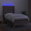 vidaXL Letto a Molle con Materasso e LED Tortora 90x200 cm in Tessuto