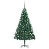 vidaXL Albero di Natale Preilluminato con Palline Verde 150 cm PVC