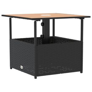 vidaXL Tavolo Giardino Foro Ombrellone Nero 55x55x46,5 cm Polyrattan