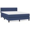 vidaXL Giroletto a Molle con Materasso Blu 140x190 cm in Tessuto