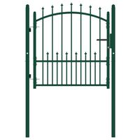 vidaXL Cancello per Recinzione con Punte in Acciaio 100x100 cm Verde