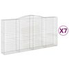 vidaXL Cesti Gabbioni ad Arco 7 pz 400x50x200/220 cm Ferro Zincato