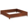 vidaXL Bordura per Prato 100 x 100 x 20 cm Acciaio Ruggine