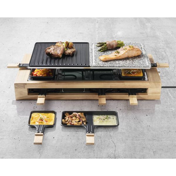 Bestron Piastra per Raclette ARG300BW 1500W Nera in Legno XL