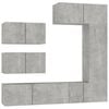 vidaXL Set di Mobili Porta TV 6 pz Grigio Cemento in Legno Multistrato