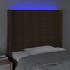 vidaXL Testiera a LED Marrone Scuro 83x16x118/128 cm in Tessuto