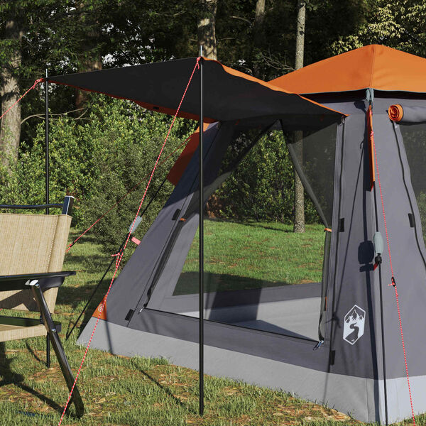 vidaXL Tenda Istantanea Grigio e arancione 205 x 205 x 143 cm Acciaio