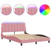 vidaXL Giroletto con LED senza Materasso Hanko Rosa 140x190 cm in Velluto