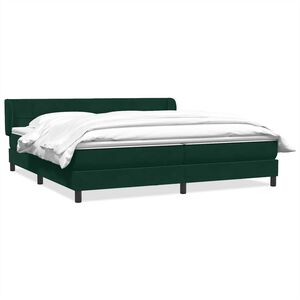 vidaXL Giroletto a Molle con Materassi Verde Scuro 180x220 cm Velluto