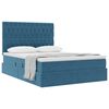 vidaXL Letto con contenitore e LED Blu Scuro 140 x 190 cm Velluto