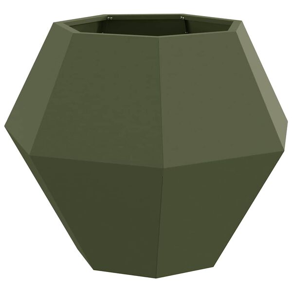 vidaXL Fioriera Verde oliva 75 x 75 x 60 cm Acciaio