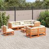 vidaXL Set Divani da Giardino 9 pz Marrone Cera Legno Massello Pino