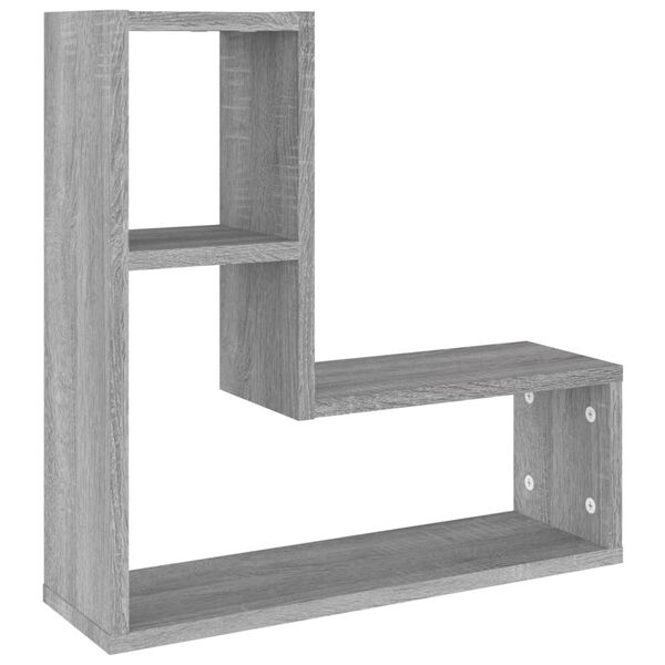 vidaXL Mensole a Parete 2pz Grigio Sonoma 50x15x50cm Legno Multistrato