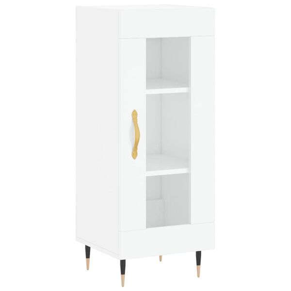 vidaXL Credenza Bianco Lucido 34,5x34x90 cm in Legno Multistrato