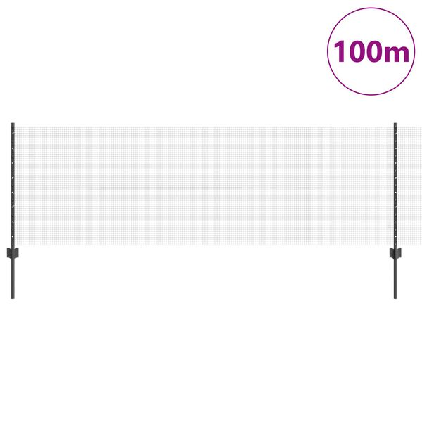 vidaXL Recinzione con Posto Grigio 0,8 x 100 m Acciaio e PVC