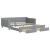 vidaXL Divano Letto Estraibile Cassetti Grigio Chiaro 100x190 Tessuto