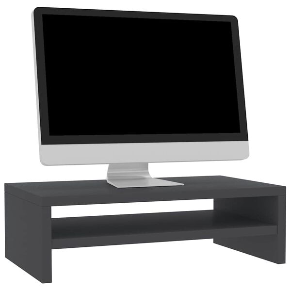 vidaXL Supporto per Monitor Grigio 42x24x13 cm in Legno Multistrato