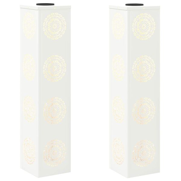 vidaXL Faro LED solare per sentieri 2 pcs Bianco