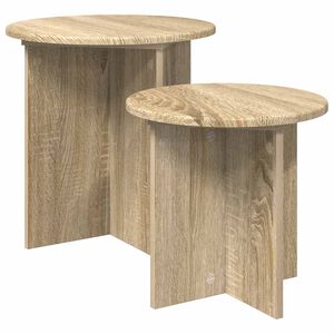 vidaXL Set tavolini 2 pz Rovere Sonoma &Oslash; 45 x 45 cm