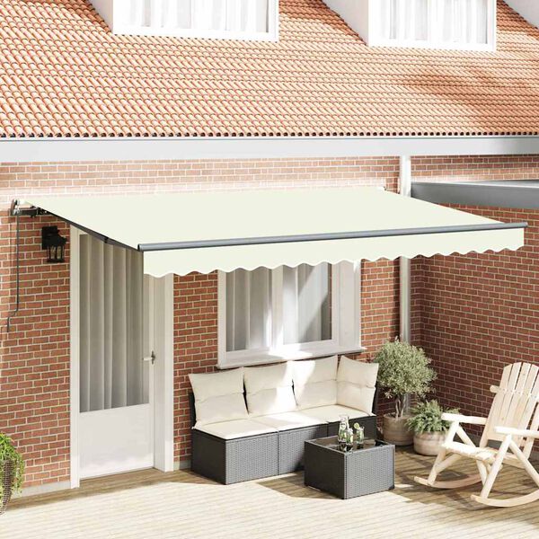 vidaXL Tenda Retrattile Crema 400 x 200 cm Tessuto