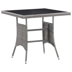 vidaXL Tavolo da Giardino Grigio 80x80x74 cm in Polyrattan