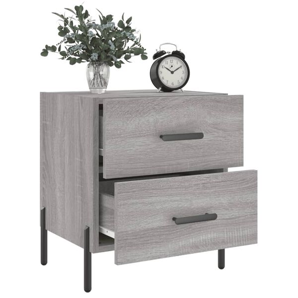 vidaXL Comodini 2 pz Grigio Sonoma 40x35x47,5 cm in Legno Multistrato