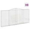 vidaXL Cesti Gabbioni ad Arco 8 pz 400x30x180/200 cm Ferro Zincato