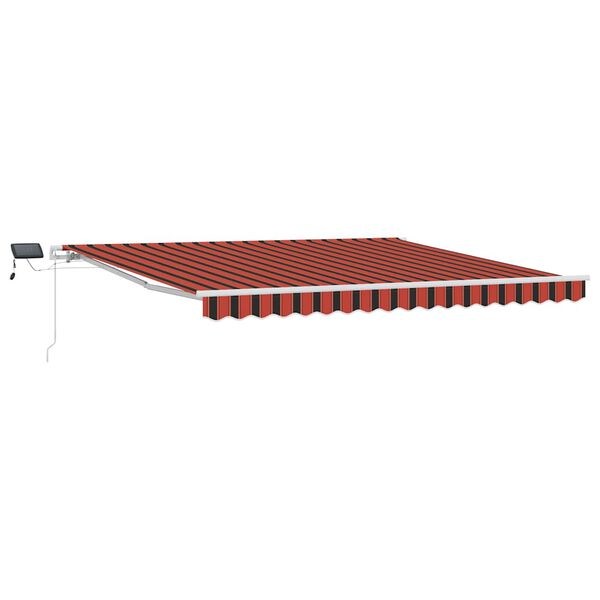 vidaXL Tenda da Sole Retrattile Manuale LED 400x300 cm Arancio Marrone