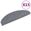 vidaXL Tappetini per scale autoadesivi 15 pz 65x21x4 cm Grigio chiaro Semicircolari Grandi