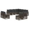 vidaXL Set Divano da Giardino 11 pz Grigio polyrattan