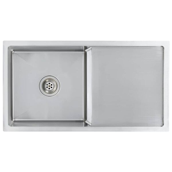 vidaXL Lavello da Cucina Lavorato a Mano in Acciaio Inox