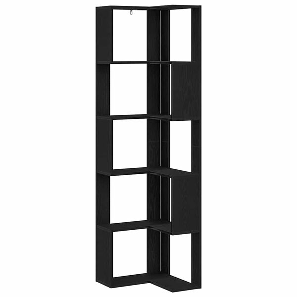 vidaXL Libreria Rovere Nero 50 x 50 x 179 cm