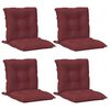 vidaXL Cuscini Sedia Schiena Bassa 4 pz Rosso Vino M&eacute;lange Tessuto