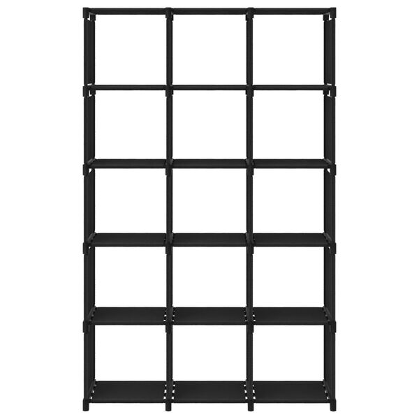 vidaXL Mobile per 15 Scatole a Cubo Nero 103x30x175,5 cm in Tessuto