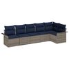 vidaXL Set Divano da Giardino 6 pz Grigio polyrattan