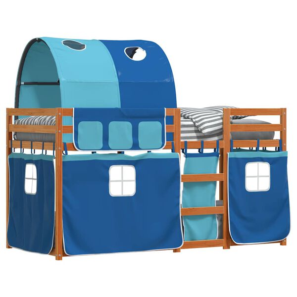 vidaXL Letto a Castello senza Materasso Blu 90x190cm Massello Pino