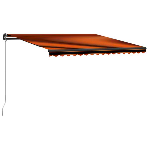 vidaXL Tenda da Sole Retrattile Manuale LED 450x300 cm Arancio Marrone