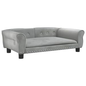 vidaXL Lettino per Cani Grigio Chiaro 95x55x30 cm in Velluto
