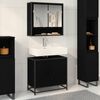 vidaXL Armadio per Lavabo da Bagno Rovere Nero 65 x 33 x 60 cm