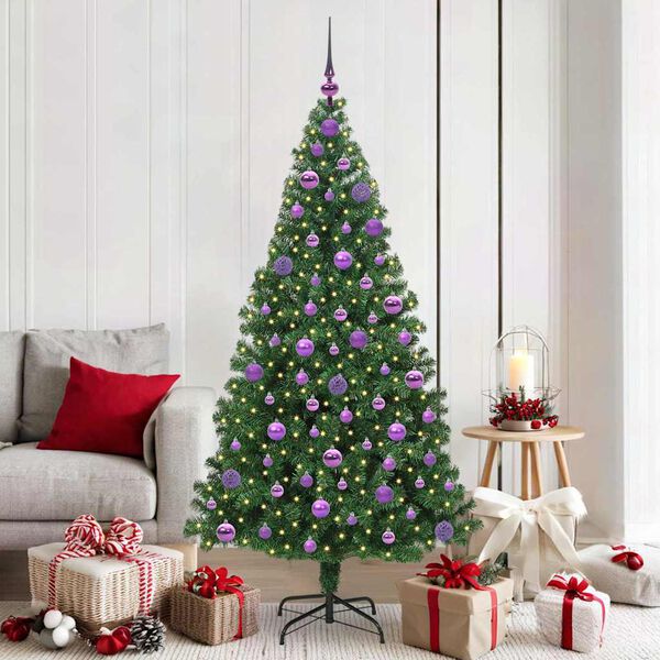 vidaXL Albero di Natale artificiale con 300 LED Verde 180 cm