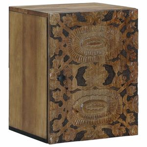 vidaXL Mobile Appeso da Bagno con porta Marrone 38 x 33,5 x 48 cm