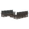 vidaXL Set Divano da Giardino 9 pz Grigio polyrattan