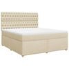 vidaXL Giroletto a Molle con Materasso Crema 180x200 cm in Tessuto
