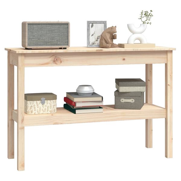 vidaXL Tavolo Consolle 110x40x75 cm in Legno Massello di Pino