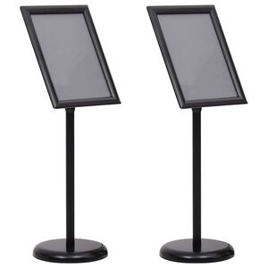 vidaXL Supporti per poster 2 pz Nero 45 x 32,7 x 108 cm Alluminio