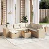 vidaXL Set Divano da Giardino 8 pz con Cuscini Beige in Polyrattan