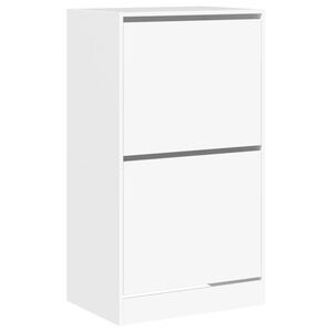 vidaXL Scarpiera con 2 Cassetti Ribaltabili Bianca 60x42x108 cm